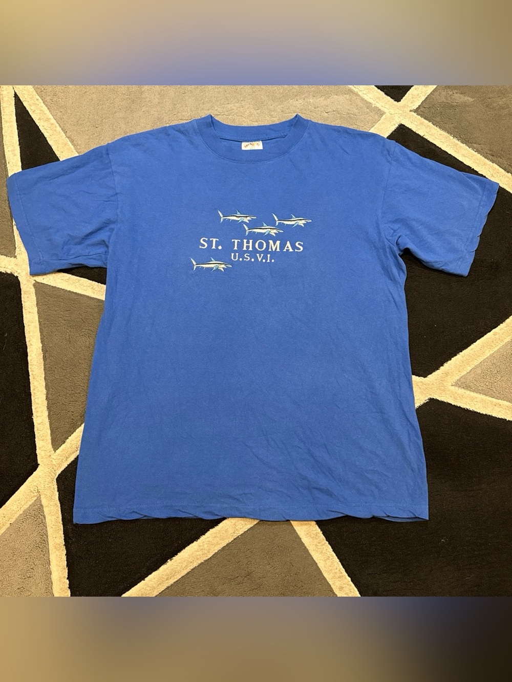 Blue St. Thomas Virgin Islands embroidered T-shirt